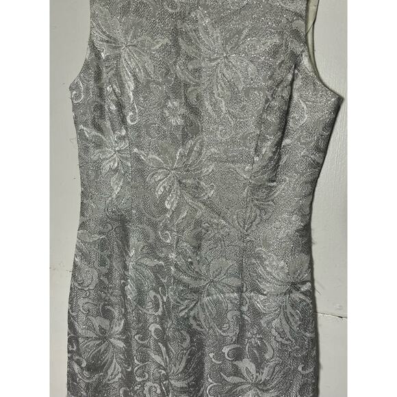 Jessica McClintock Silver Gown VTGH Size 8 Long Beyonce Megan Markle - Picture 12 of 13